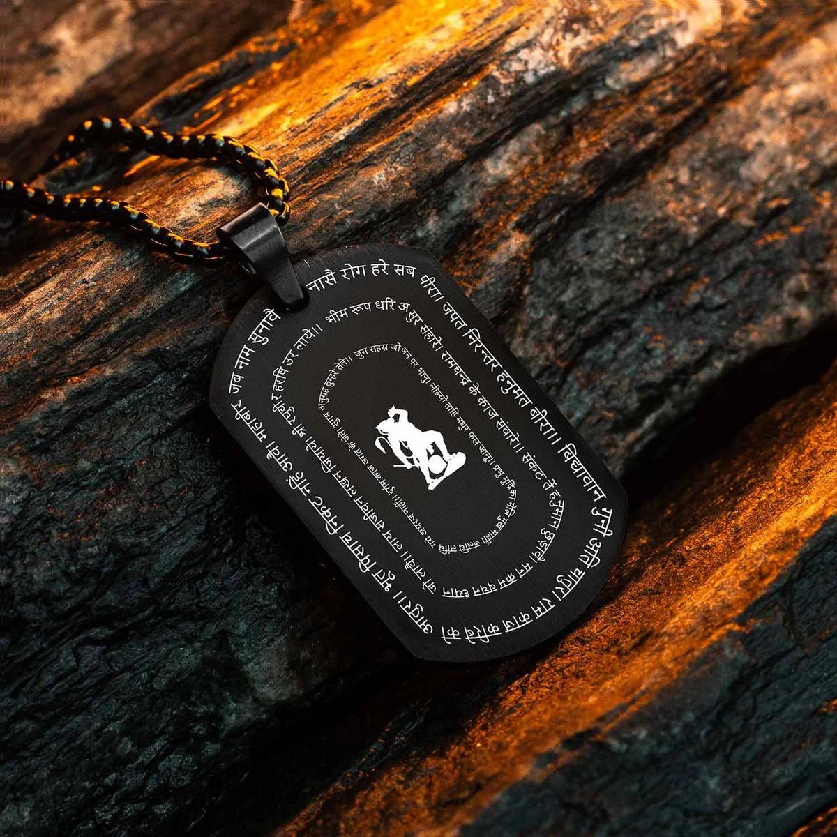 “Wear Courage: Stylish Hanuman Chalisa Pendant with Spiritual Power”
